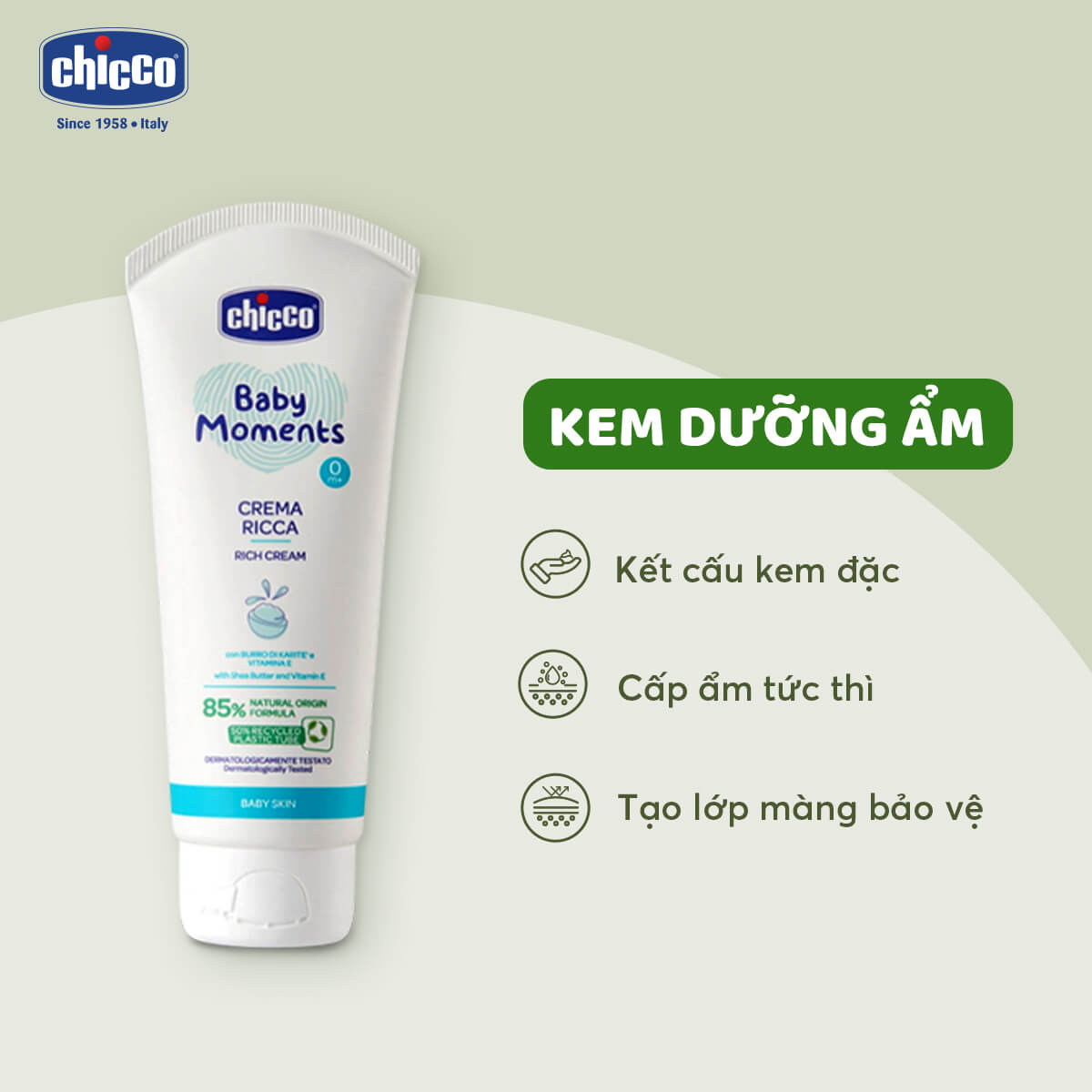 Kem Dưỡng Ẩm Chứa Omega Và Vitamin E Chicco 100ml - Hình ảnh 4