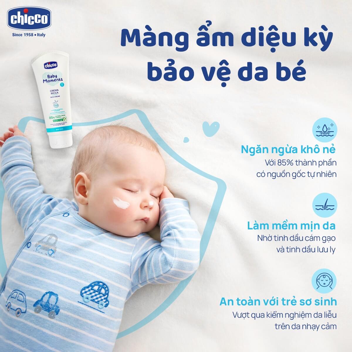 Kem Dưỡng Ẩm Chứa Omega Và Vitamin E Chicco 100ml - Hình ảnh 3