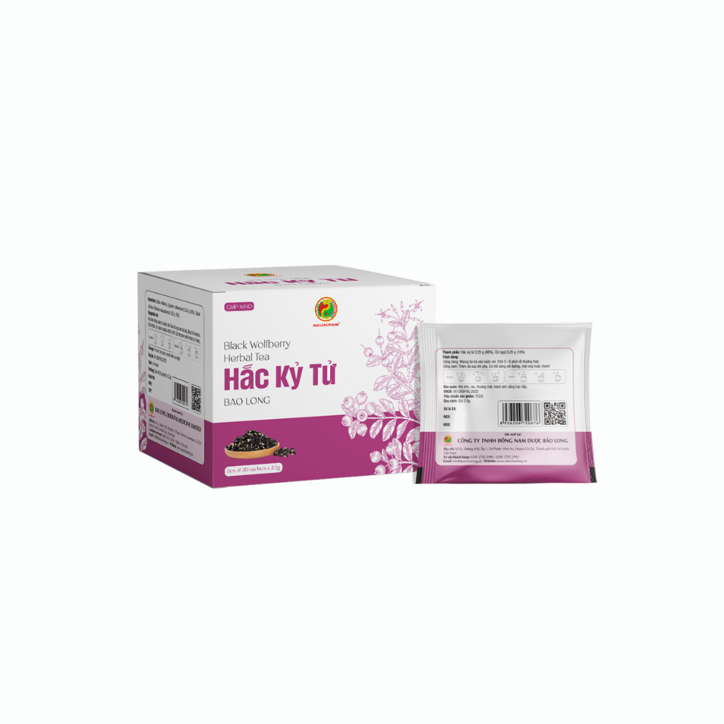 Trà thảo mộc Hắc kỉ tử Bảo Long (Hộp 20 gói x 2.5 g)