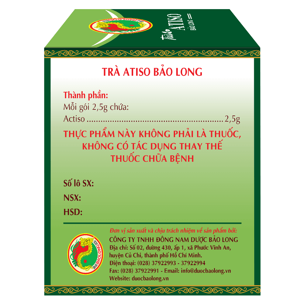 Trà Atiso Bảo Long (Hộp 10 gói × 2,5g) - Hình ảnh 2
