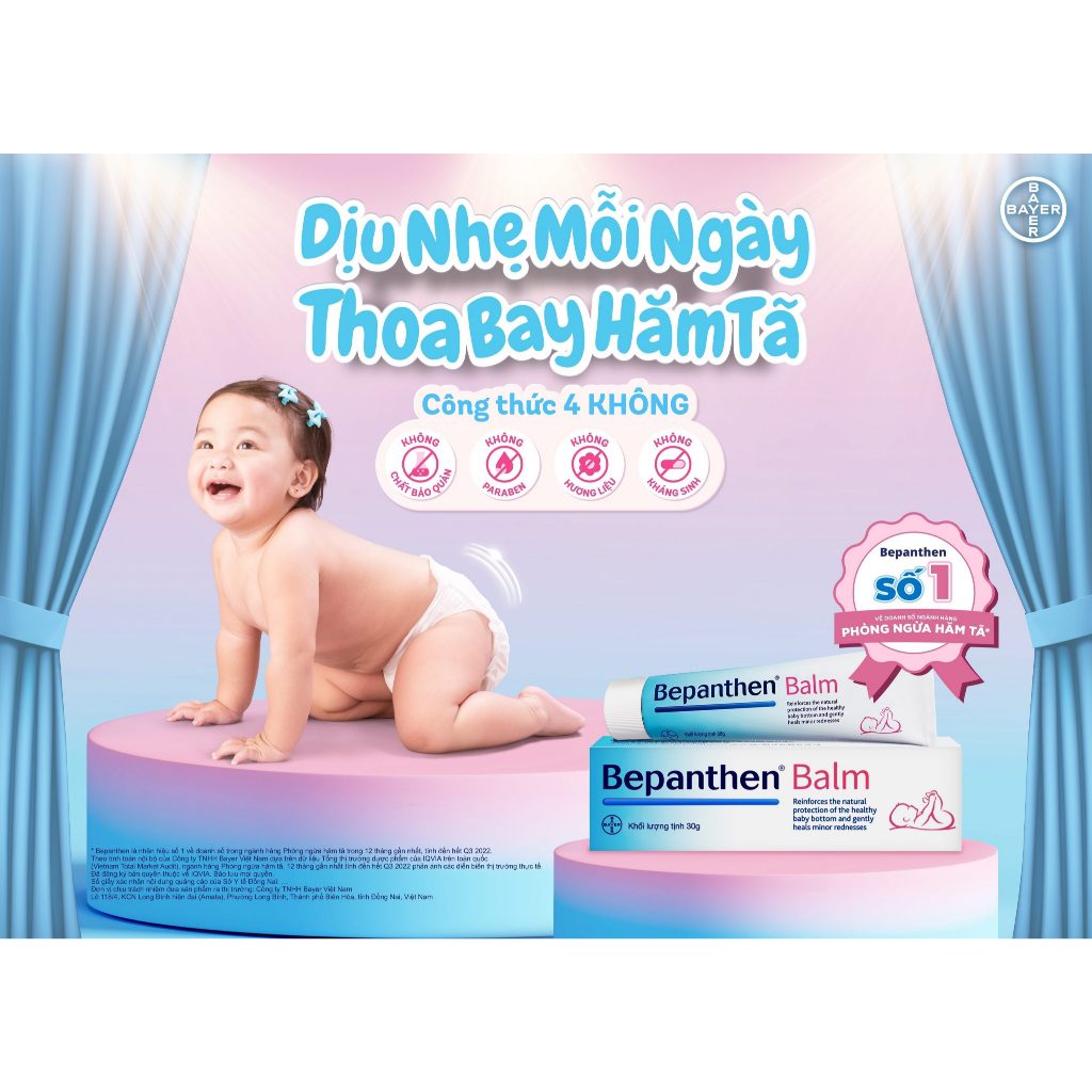 Kem Bôi Bepanthen Balm VN Ngừa hăm tã, Dưỡng Ẩm Cho Bé (30g) - Hình ảnh 5