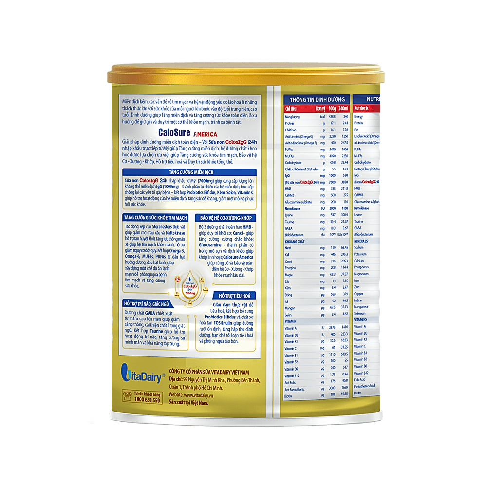 Sữa Bột CaloSure America Vị Thanh Nhẹ - Tăng Cường Miễn Dịch 400g - Hình ảnh 2