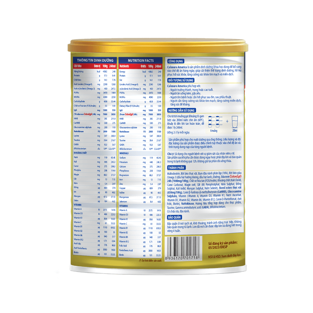 Sữa Bột CaloSure America Vị Thanh Nhẹ - Tăng Cường Miễn Dịch 400g - Hình ảnh 3