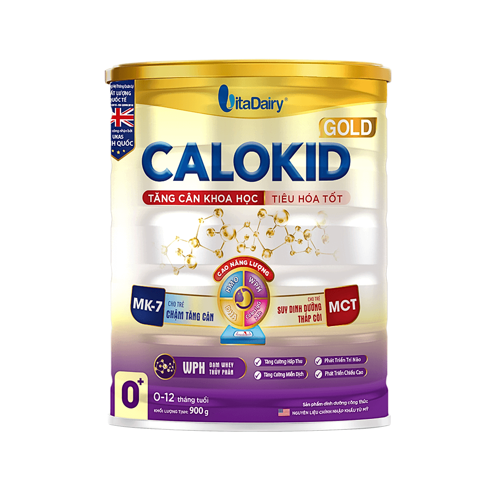 Sữa bột Vitadairy Calokid Gold (900g) - Tăng cân khoa học, Tiêu hóa tốt