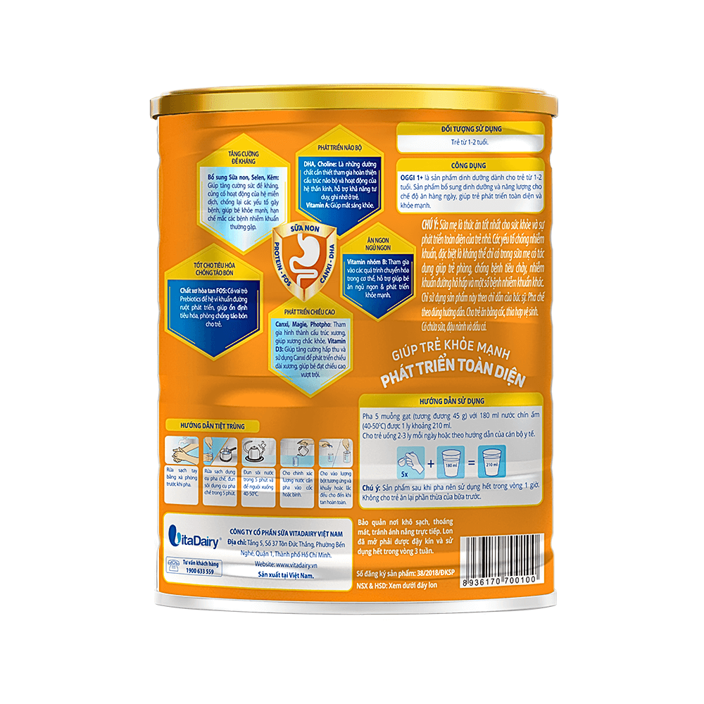 Sữa Bột Vitadairy OGGI 1+ 900g - Hình ảnh 3