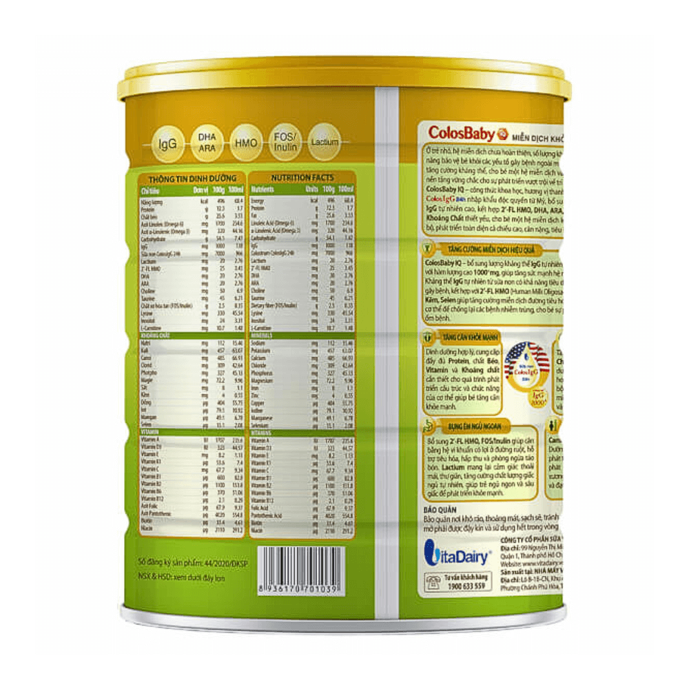 Sữa Bột Vitadairy Colosbaby IQ Gold 0+ 800g - Hình ảnh 2