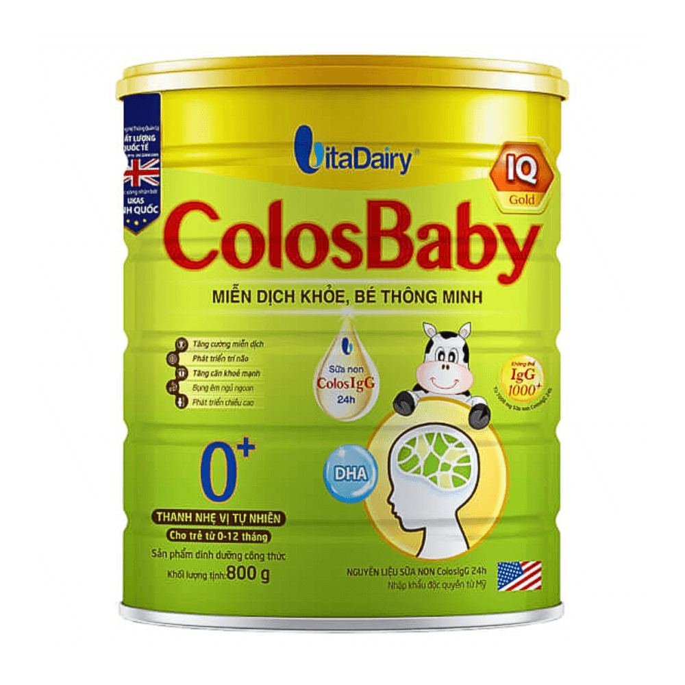 Sữa Bột Vitadairy Colosbaby IQ Gold 0+ 800g