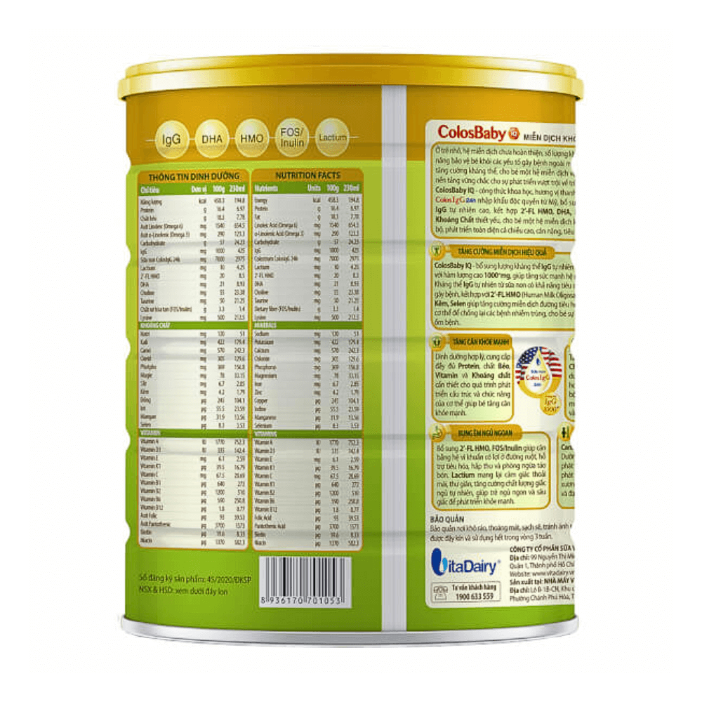 Sữa Bột Vitadairy Colosbaby IQ Gold 1+ 800g - Hình ảnh 3