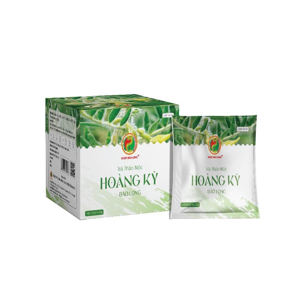 Trà thảo mộc Hoàng kỳ Bảo Long (Hộp 20 gói x 2.5 g)