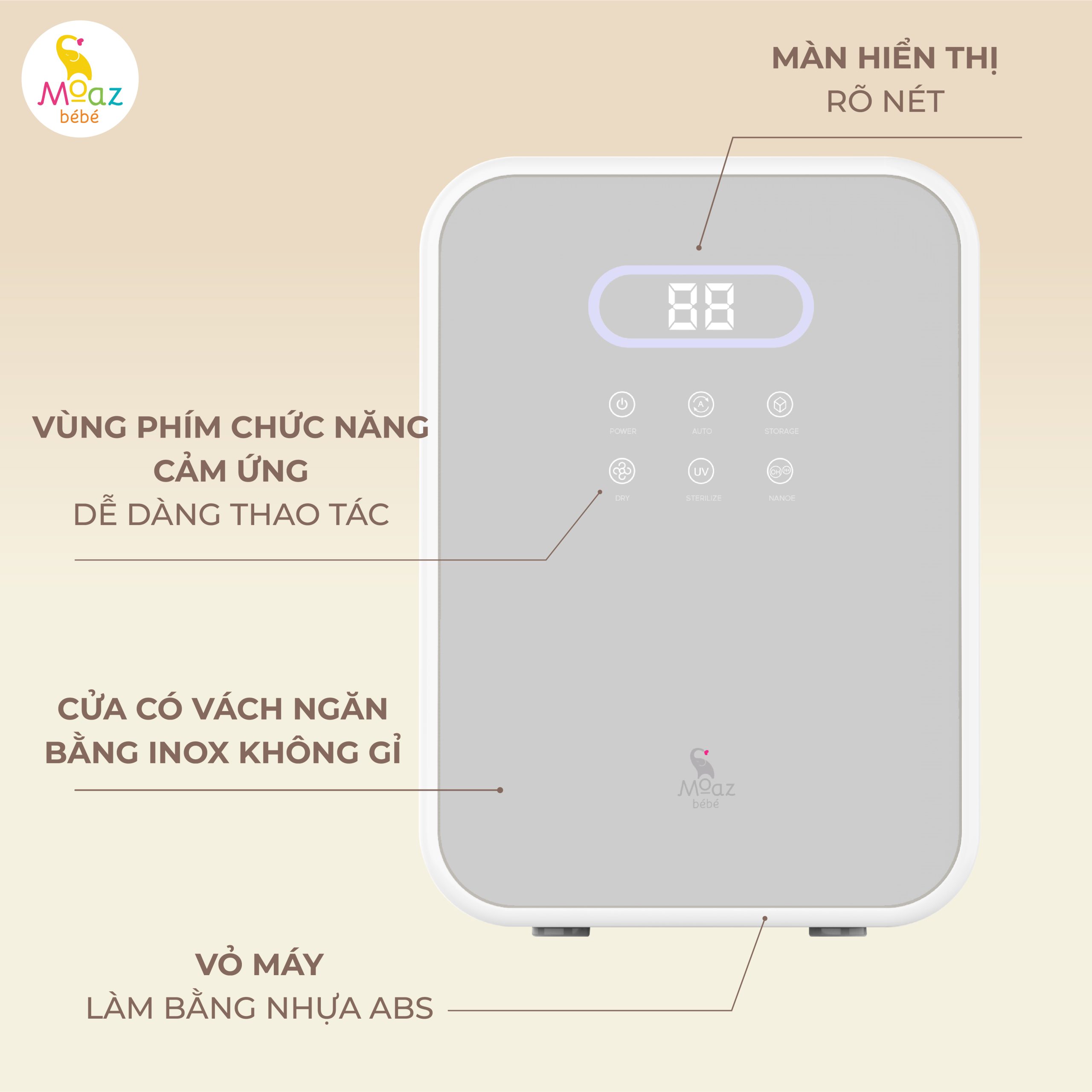 Máy Tiệt Trùng UVC I-ON và Sấy Quần Áo MOAZ BÉBÉ MB073 - Hình ảnh 4