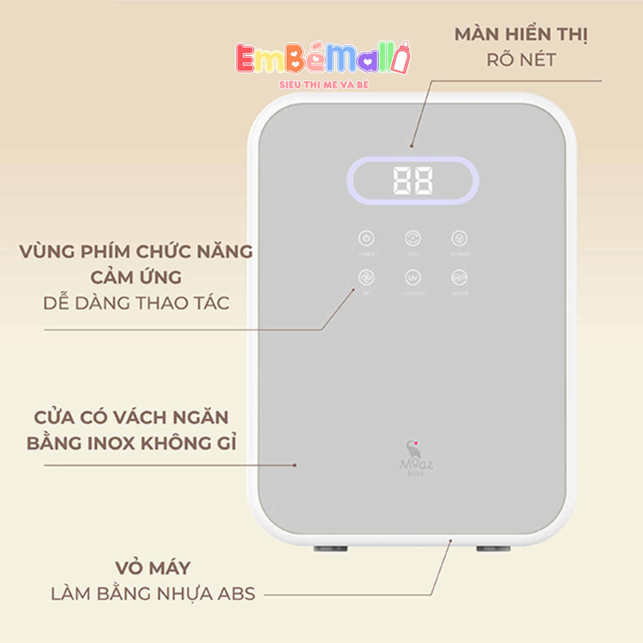 Máy Tiệt Trùng UVC I-ON và Sấy Quần Áo MOAZ BÉBÉ MB073 - Hình ảnh 5