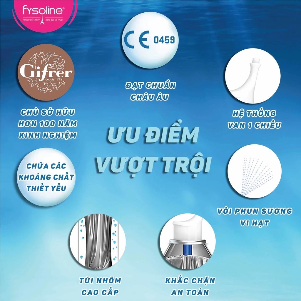 Xịt nước muối biển sâu Pháp Fysoline 100ml - Vệ sinh, giữ ẩm, cân bằng sinh lý niêm mạc mũi - Hình ảnh 5
